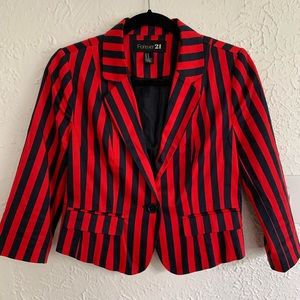 Forever 21 slightly cropped striped blazer